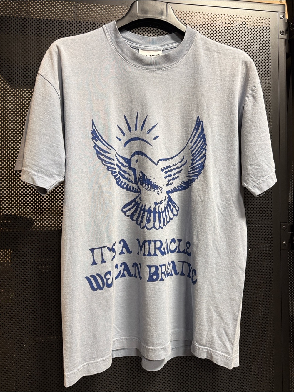 Christian Light Blue Graphic Tee with Dove Print - Men's Shirt - Picture 5 of 5
